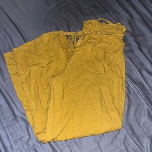 monteau mustard yellow wide leg linen pants size medium